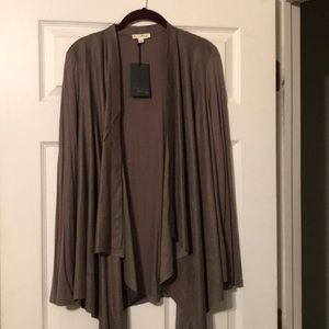Taupe drape cardigan